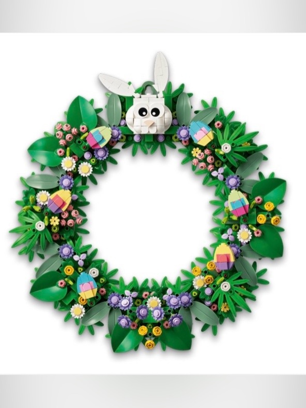 Lego Spring Wreath with White Bunny and Yellow Bow - Picture 5 of 12